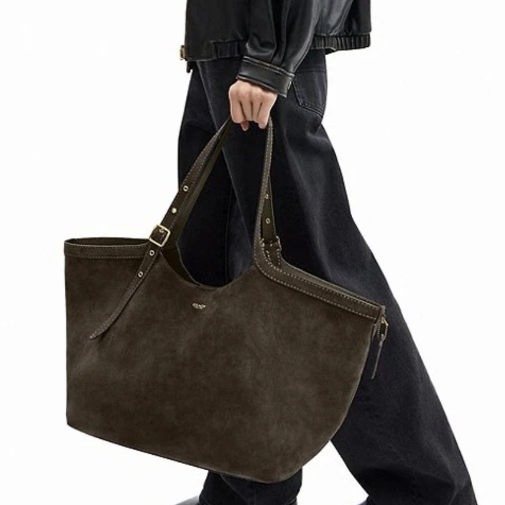 Coach Suede Gramercy Buckle Detail Oversized Slouchy Tote Bag - Picture 5 of 14